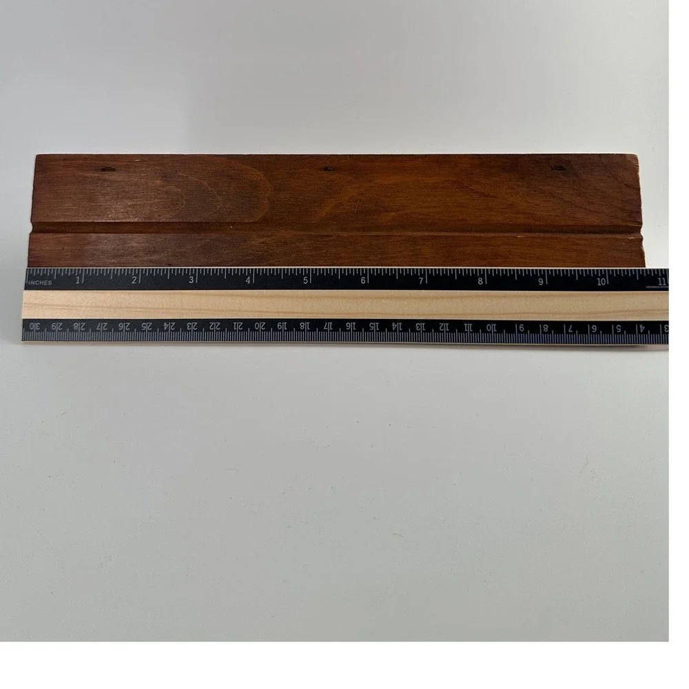 Vintage Wood Wall Shelf Heart Cutout Plate Groove Cottage Core